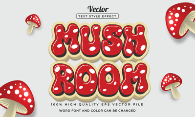 Red mushroom text effect
