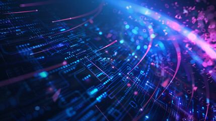 Obraz premium A conceptual representation of artificial intelligence: a glowing digital brain made up of intricate circuits and neural pathways, floating in a dark, futuristic space.