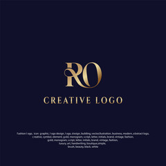 RO luxury logo or OR fashion logo, modern logo, golden, creative, minimal, icon, letter, initials, and monogram logo design. free vector files	