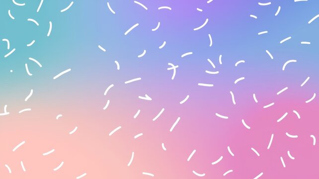 A vibrant abstract background featuring soft pastel colors of blue and pink, adorned with playful white squiggles that convey a sense of whimsy and creativity.