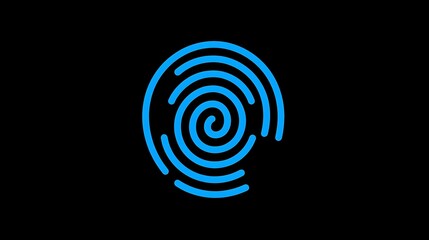 Blue fingerprint scan icon highlighting cybersecurity and biometrics identification concepts