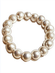 Obraz premium Realistic vintage pearl necklace. Hand drawn watercolor illustration on white background