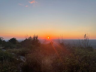 sunrise in the fog