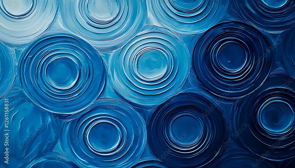 Aufkleber blue technology background with abstract digital circles, featuring clean lines and space for copy