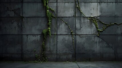 Worn Rugged Concrete Wall with Cracks
