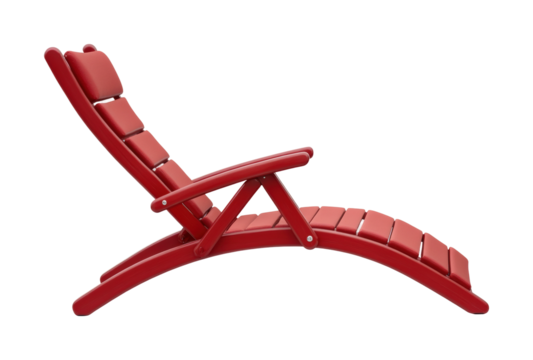 Red lounge chair for relaxing indoor spaces isolated on transparent background