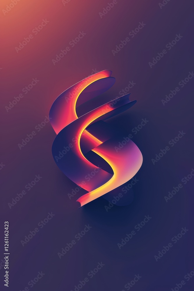 Poster minimalist logo animation concept with sleek transitions and glowing effects on gradient background