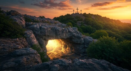 Fototapeta premium Joyful Easter Celebration with Bunnies and Colorful Eggs