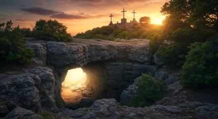 Joyful Easter Celebration with Bunnies and Colorful Eggs
