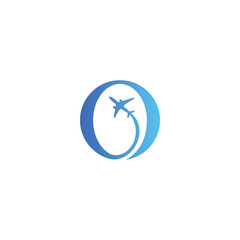 O air plane logo. airplane vector illustration for icon, symbol or logo. travel logo