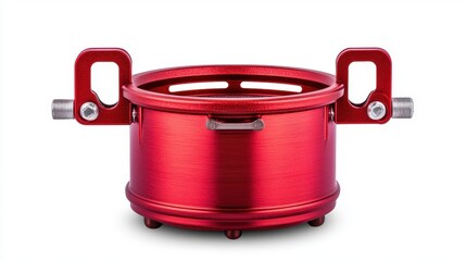 High-Quality Red Aluminum Component with Two Attachment Points for Mechanical Applications