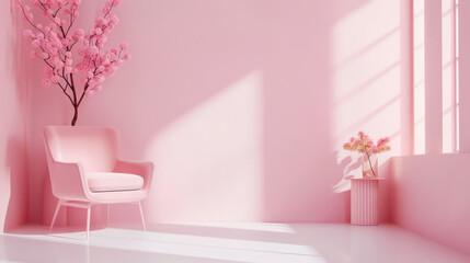 pink background with flowers