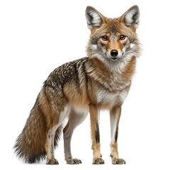Fototapeta premium Coyote standing, wildlife, studio shot, white background, animal portrait