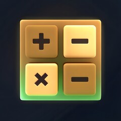 Obraz premium Creative 3D Design: Calculator Keys with Plus, Minus, Multiply, Divide