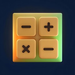 Obraz premium Creative 3D Design: Calculator Keys with Plus, Minus, Multiply, Divide