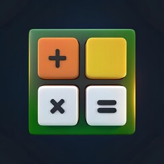 Obraz premium Creative 3D Design: Calculator Keys with Plus, Minus, Multiply, Divide