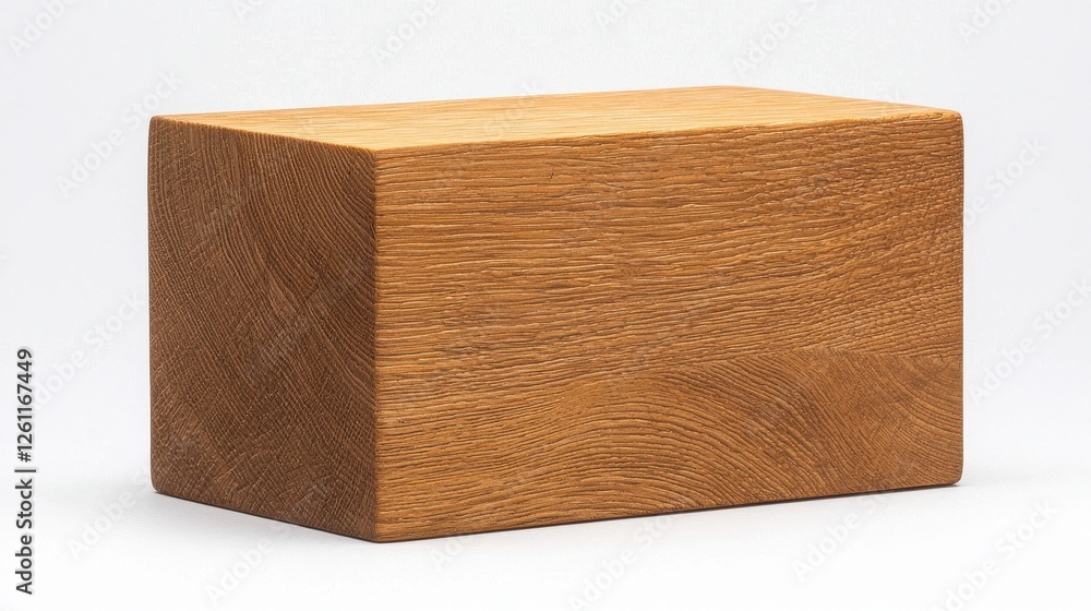 Poster solid wooden block with natural grain pattern on a light background for artistic or design projects