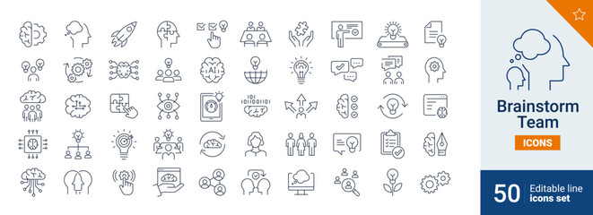 Brainstorm icons Pixel perfect. Business, marketing, work, ...	
