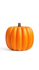 Obraz premium Vibrant Orange Pumpkin with Textured Surface Ideal for Autumn Decor and Seasonal Celebrations