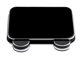 Showcase modern black desk office design aesthetic isolated on transparent background