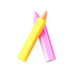 Bright Yellow Pink Lip Crayons Beauty Makeup Cosmetics