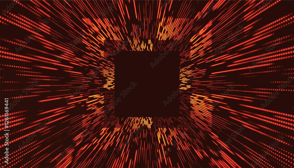 Poster colorful tunnel background. abstract techno digital background. big data visualization. data flow in