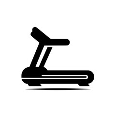 Treadmill Icon: A sleek, modern icon depicting a treadmill, perfect for fitness apps, websites, or gym branding.  The simple, bold design is versatile and easily recognizable. 