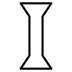Letter I icon line vector illustration