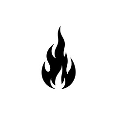 Fiery Icon: A stylized black flame icon, perfect for representing heat, passion, energy, or danger.  The minimalist design is versatile and easily adaptable to various contexts.