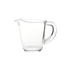 Clear Glass Pitcher on White Background Simple Design