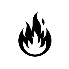 Burning Passion: A bold and graphic black and white illustration of a flame burning brightly within a circular shape. The design captures a sense of intensity, energy and power. 