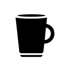 Coffee Mug Icon: A simple yet powerful icon, showcasing a coffee mug in solid black silhouette, perfect for website design, app development, branding, and more.