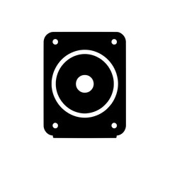 Fototapeta premium Subwoofer Icon: A simple yet striking icon depicting a subwoofer speaker, ideal for audio-related projects, presentations or websites. 