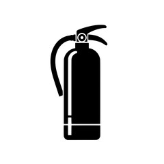 Fire Extinguisher Icon: A minimalist silhouette of a fire extinguisher, a powerful symbol of safety and preparedness for emergencies. This icon is perfect for illustrating safety procedures.