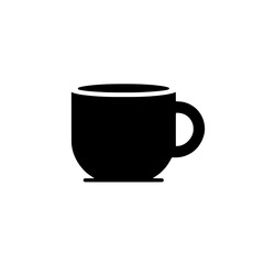 Coffee Mug Icon:  A simple yet elegant silhouette of a classic coffee mug, perfect for showcasing your brand, website, or app. The minimalist design evokes a sense of warmth and comfort.