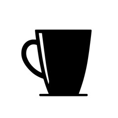 Simple Coffee Mug Icon: A minimalist silhouette of a coffee mug with a handle and saucer, ready for your brand or design.  