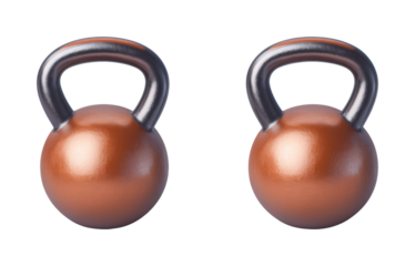 High angle kettlebell techniques for gym fitness isolated on transparent background
