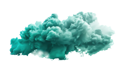 Green cloud on transparent background 