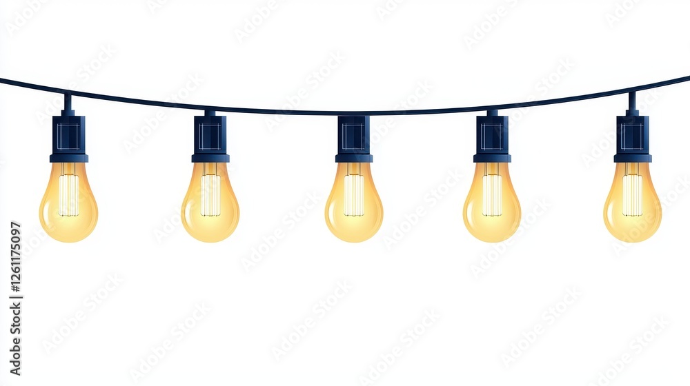 Poster elegant string lights create a warm atmosphere for any occasion