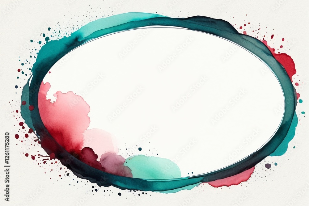 Poster abstract watercolor frame design with soft color splashes