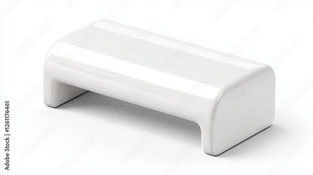 Poster modern minimalist white object with smooth curve design for decor