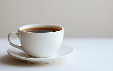 Fototapeta premium Coffee cup on saucer, bright background