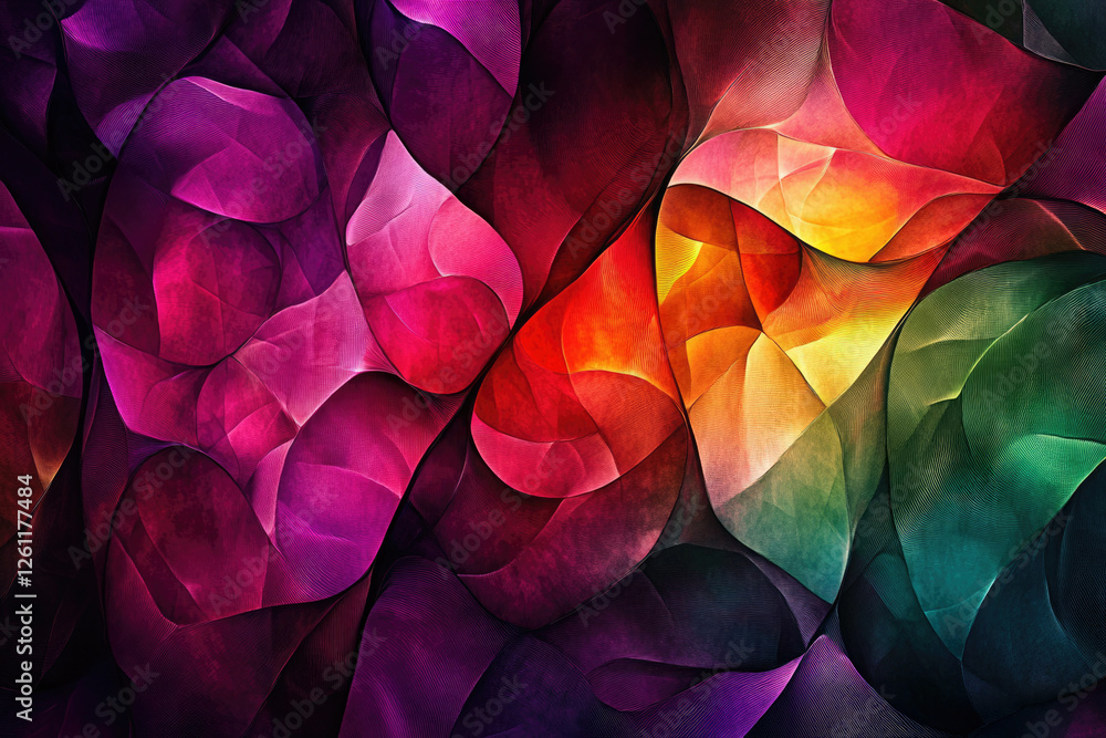 Poster Abstract art with vibrant, flowing colors creating a mesmerizing and dynamic visual experience.