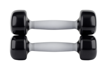 Top view gym fitness strength training isolated on transparent background