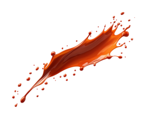 Dynamic paint splash on isolated on transparent background