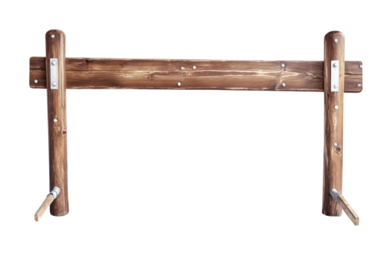 Side view of gym strength equipment isolated on transparent background