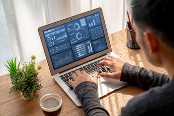 Business data dashboard provide business intelligence analytic for marketing strategy planning...