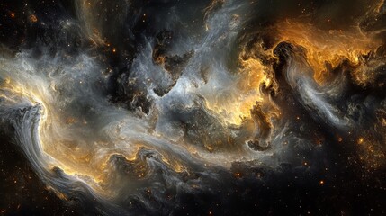outer space, nebula, stars, planets, fractal patterns, astronomy, 16:9