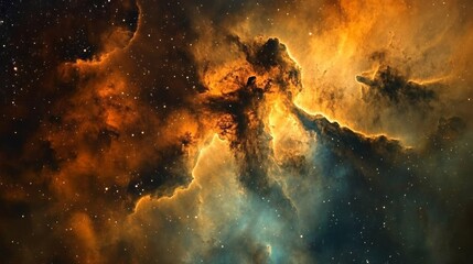 outer space, nebula, stars, planets, fractal patterns, astronomy, 16:9