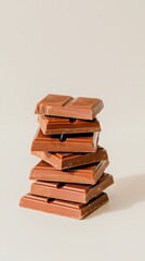 Stack of Delicious Milk Chocolate Bars on a Light Background